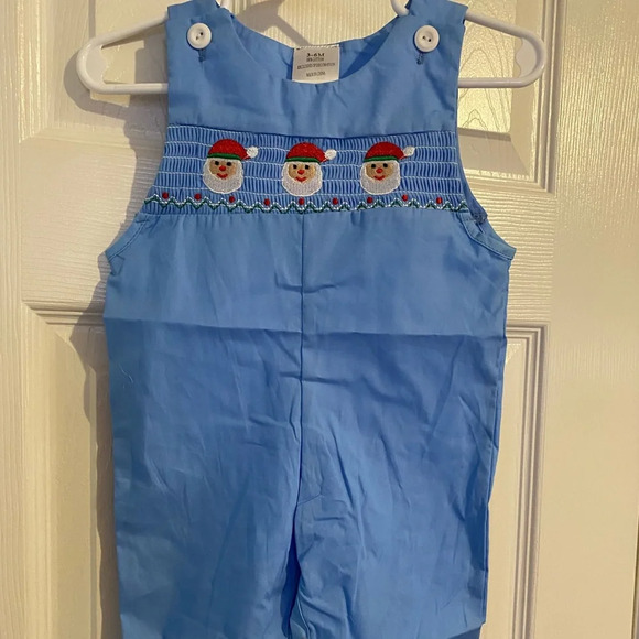 New Smocked Santa Longalls - Picture 1 of 11